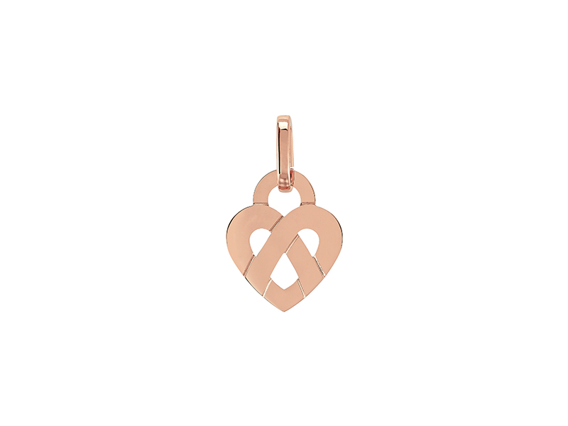 Poiray Classic "coeur entrelacé" pendant mounted on rose gold