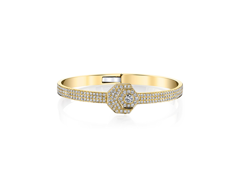 Anita Ko Screw you bangle mounted on yellow gold paved diamonds - 24150$