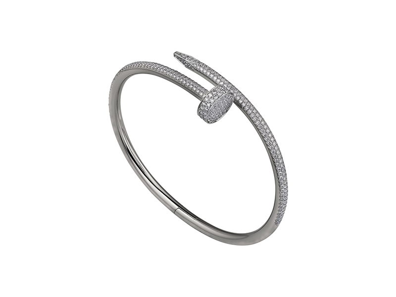 Cartier Juste un clou collection bangle mounted on grey gold diamonds 