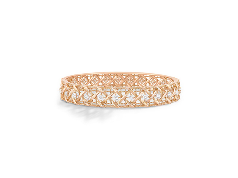 Dior Bangle mounted on pink gold with diamonds