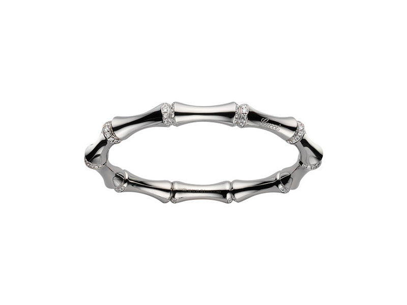 Gucci Bamboo collection bangle mounted on white gold diamonds - 10450€