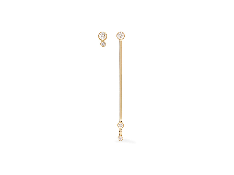 Sophie Bille Brahe Asymmetric earrings mounted on white gold with diamonds - 3581 €