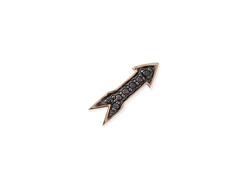Sydney Evan Single stud earring mounted on rose gold with black diamonds - 316 CHF