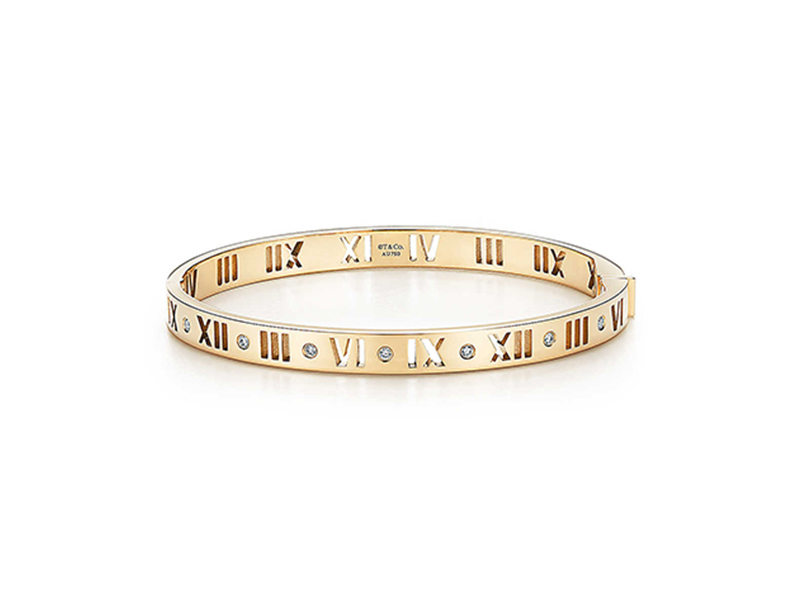 Tiffany & Co From Atlas Collection mounted on gold with round brilliant diamonds bangle - 7500€