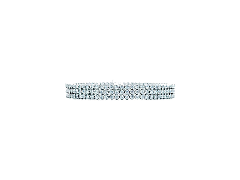 Tiffany & Co Jazz collection with three row diamonds in platinium