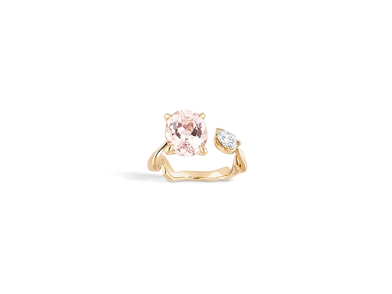 Dior Diorama precieuse ring pink gold diamond and morganite
