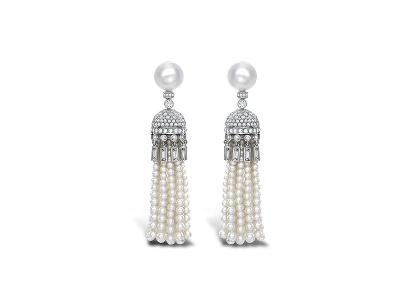 Garrard Tassel earrings from bow pearl collection