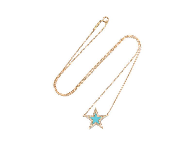 Jennifer Meyer Necklace mounted on gold with turquoise and diamonds 2'914 €