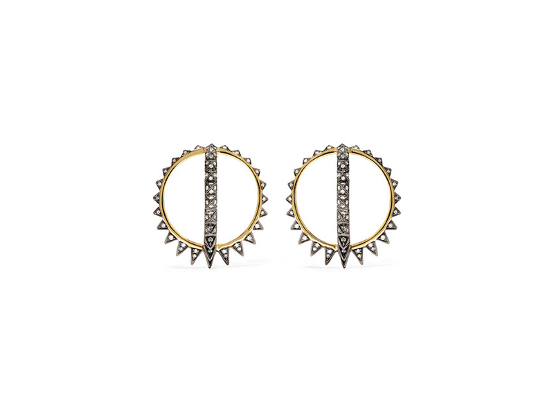 Noor Fares Earrings mounted on yellow gold with diamonds 8195 €