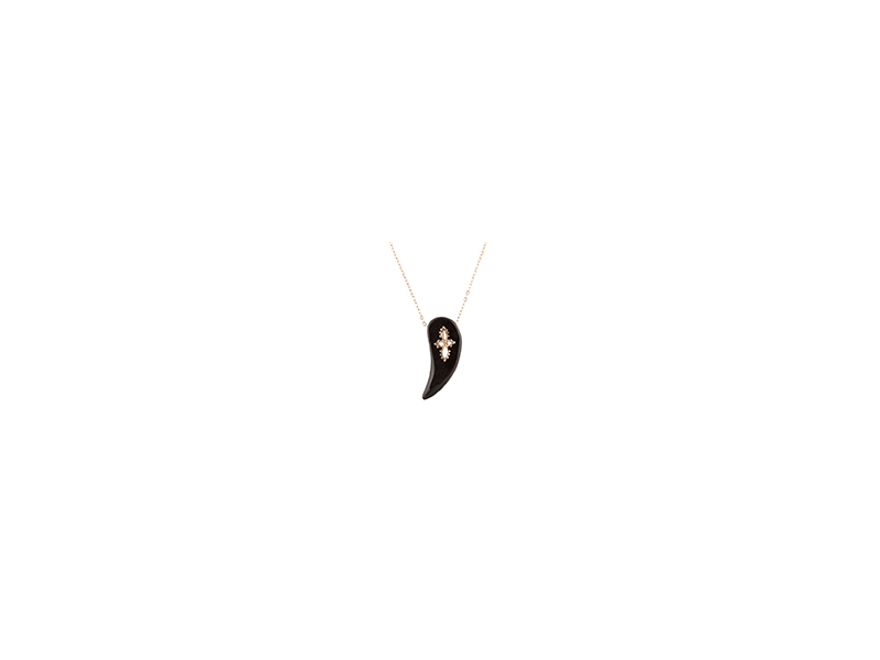 Pascale Monvoisin Sunday horn necklace mounted on rose gold