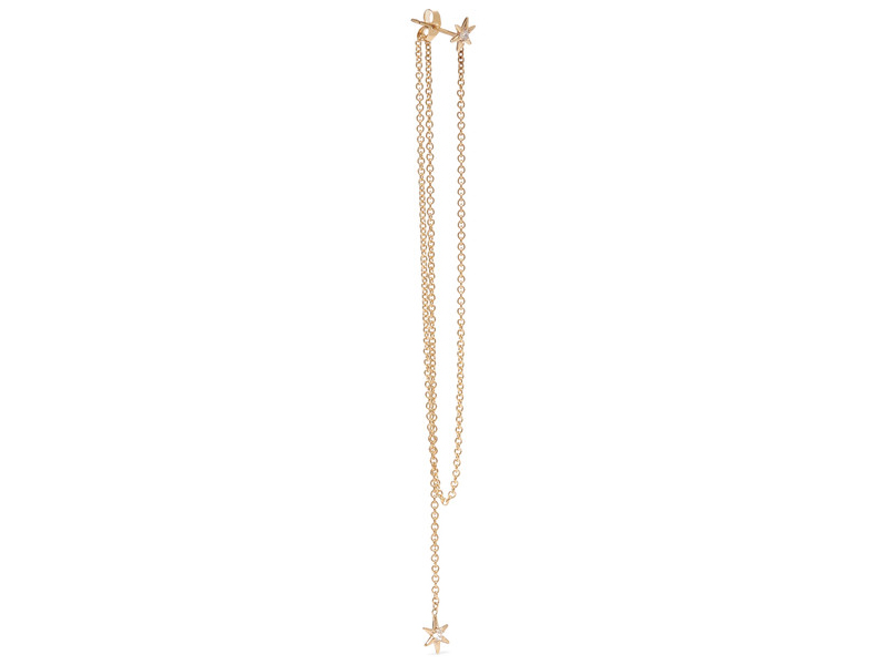 Sarah Sebastian Star chain earring mounted on gold with diamonds 656 €
