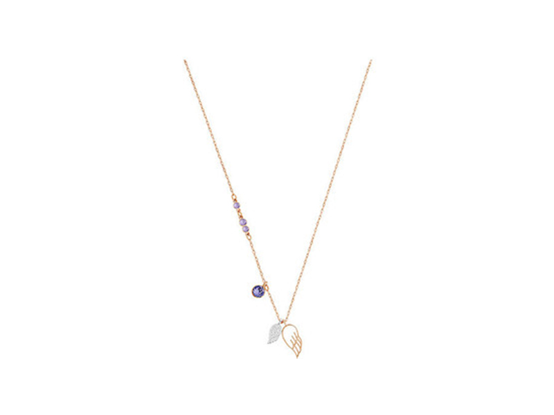 Swarovski Duo wing pendant features one wing in clear crystal pave and one in rose gold plated metal 89$