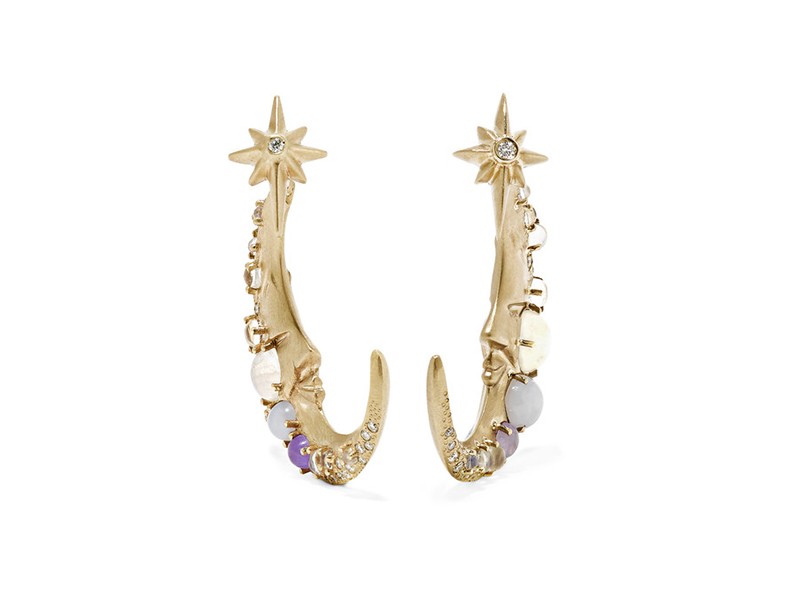 Venyx Earrings mounted on gold with multi-stone 7'618 €