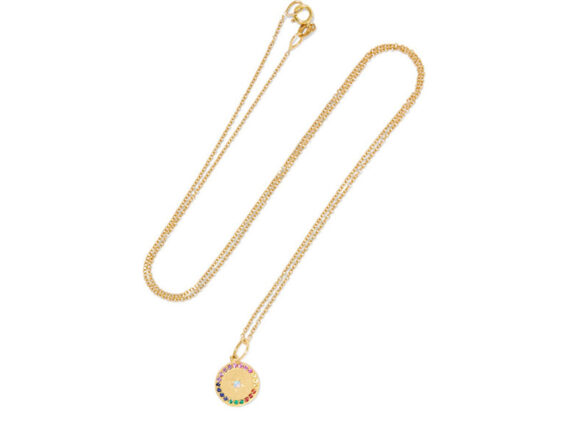 Andrea Fohrman Full moon gold multi-stone necklace