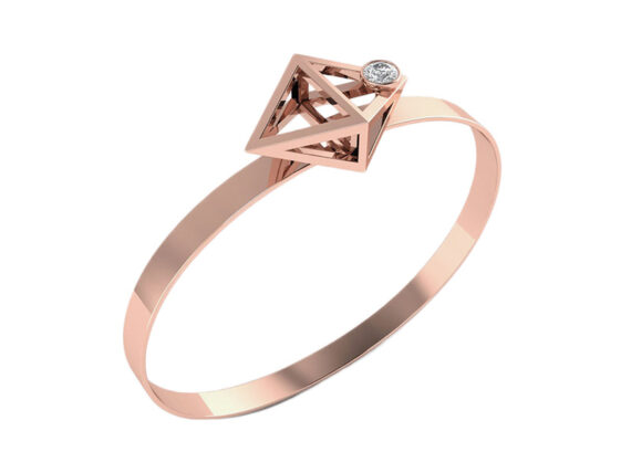 Innocent Stone - Ribbon bracelet in rose gold and diamonds 