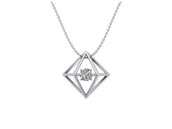 Innocent Stone - Solitaire pendant in white gold and diamond