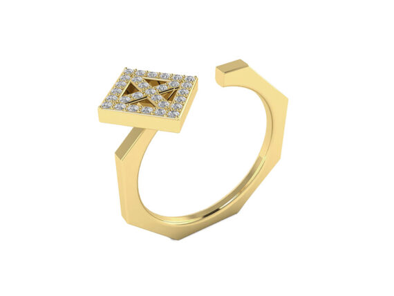 Innocent Stone - Ring pave in yellow gold and diamonds 