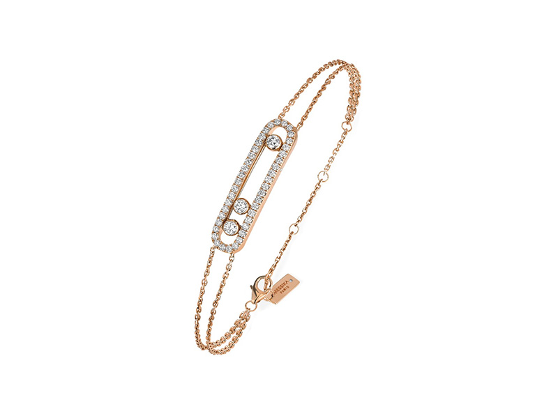 Messika Move Classic bracelet mounted on rose gold with diamonds