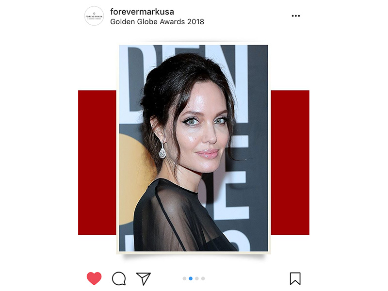 Forevermark Angelina Jolie wore pear shaped Forevermark diamond drop earrings