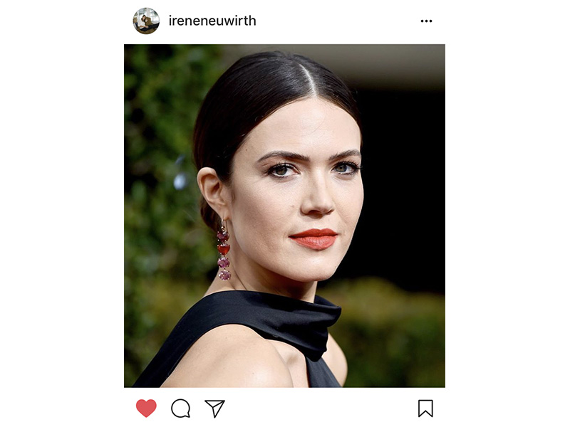 Irene Neuwirth  Mandy Moore wore drop earrings