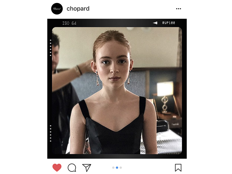 Chopard Sadie Sink wore Haute Joaillerie earrings from the Temptations collection