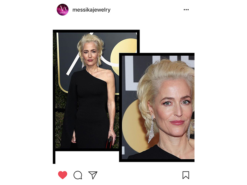 Messika Gillian Anderson wore High Jewelry Madelaine earrings