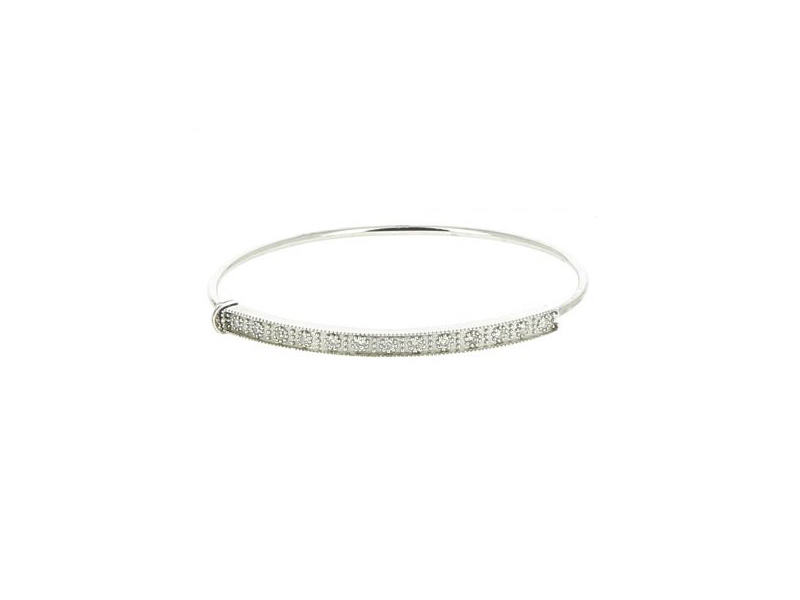 Vanessa De Jaegher Happiness bangle mounted on silver with white diamonds