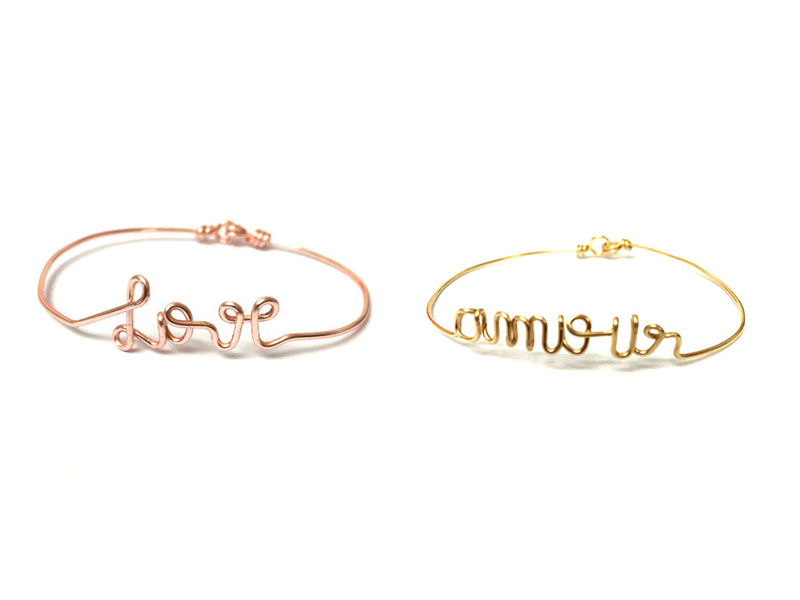 By Elia bracelet love amour pink yellow gold