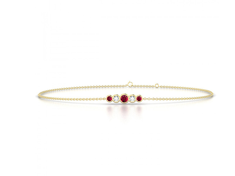 edendiam yellow gold rubies diamonds bracelet