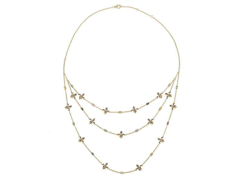 Laura Sayan choker 3 necklaces multi sapphires