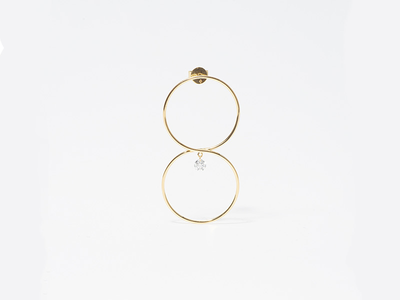 Persee 8 earring yellow gold diamond