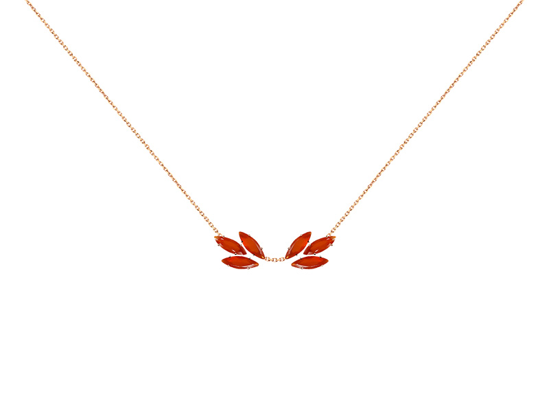 Layone Carnelian Necklace mounted on rose gold