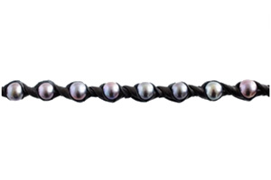 Marta. Dahlia Black, freshwater black pearl string