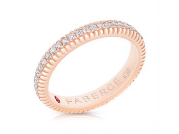 Fabergé Diamond Rose Gold Fluted Band