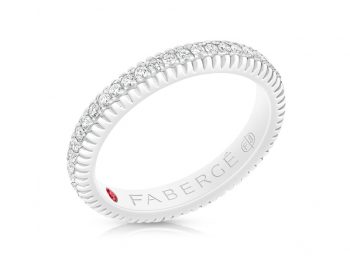 Fabergé Diamond White Gold Fluted Band