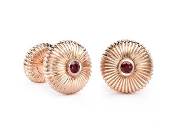 Fabergé Ruby Rose Gold Fluted Cufflinks