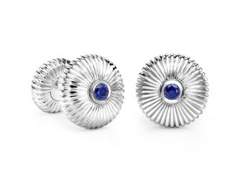 Fabergé Sapphire White Gold Fluted Cufflinks