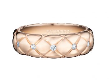 Treillage Diamond Rose Gold Thin Ring