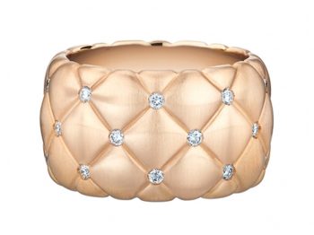 Treillage Diamond Rose Gold Wide Ring