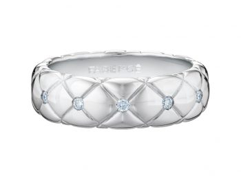 Treillage Diamond White Gold Thin Ring
