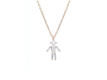 Diamonds and 18 carats gold Boy pendant necklace
