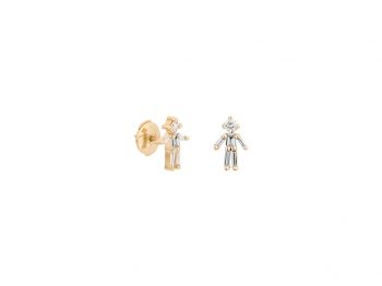 Diamonds and 18 carats gold Boy Stud earring