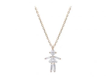 Diamonds and 18 carats gold Girl pendant necklace