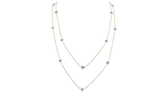 Misahara Sahara Chain on yellow and white gold set with multicolored sapphires