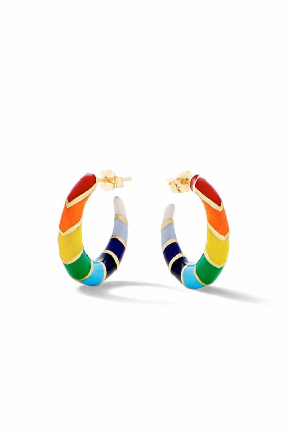 Alison Lou Petite V Hoops Rainbow