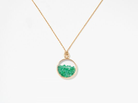 Aurelie Bidermann Emeralds baby chivor necklace mounted on 18k yellow gold