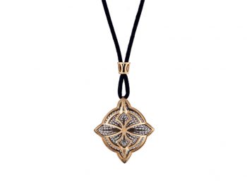 Couture satin thread filigree necklace