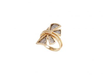 Couture white and yellow gold filigree ring