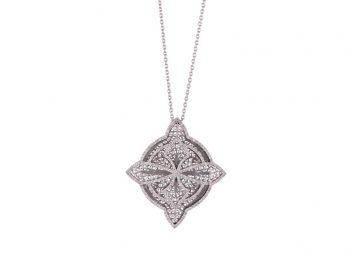 Couture white gold filigree necklace