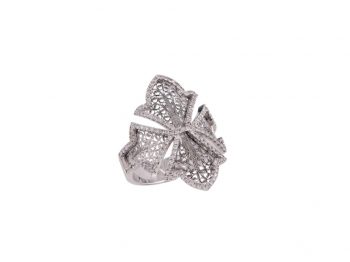 Couture white gold filigree ring